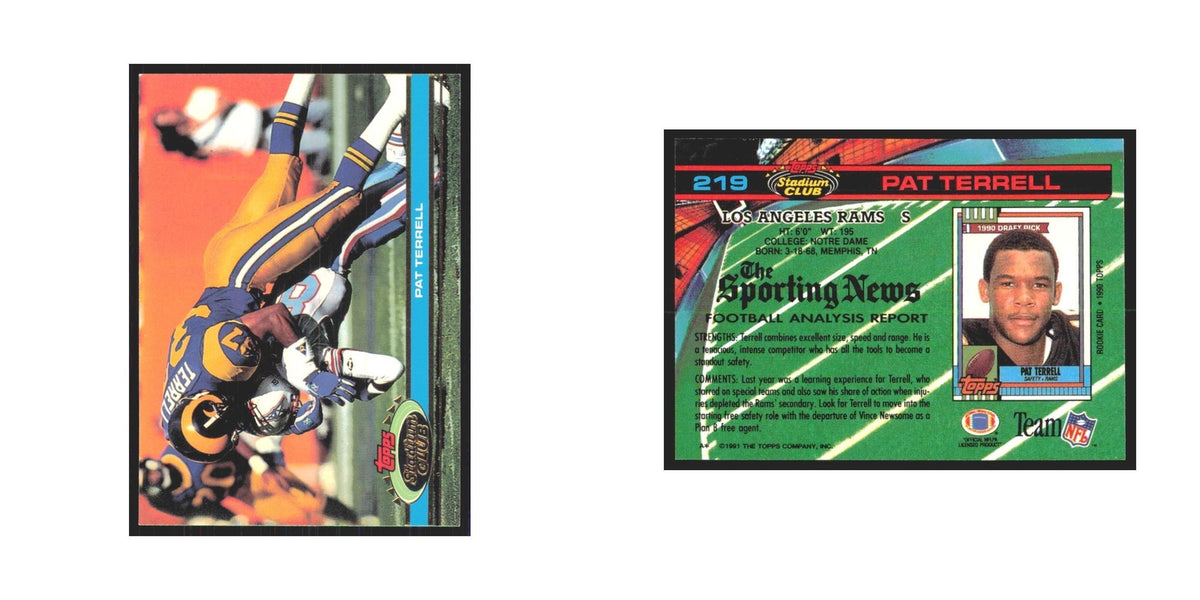 1991 Stadium Club Pat Terrell Rams #219