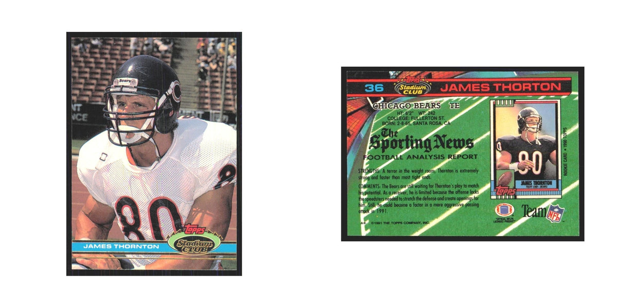 1991 Stadium Club James Thornton Bears #36