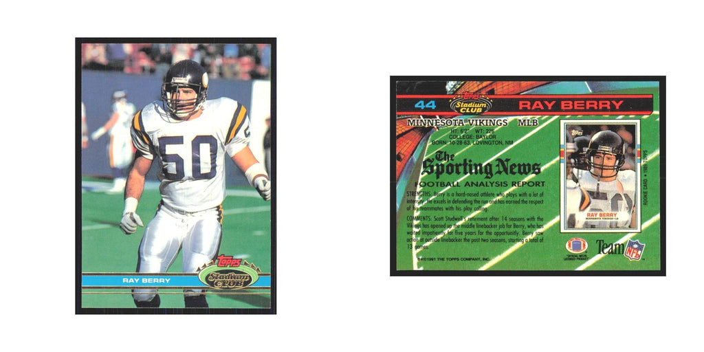 1991 Stadium Club Ray Berry Vikings #44