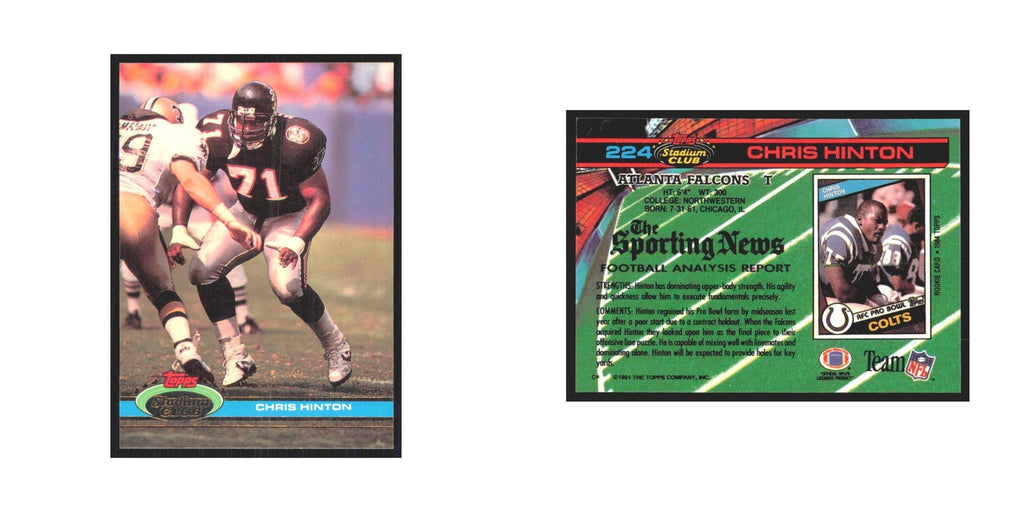 1991 Stadium Club Chris Hinton Falcons #224