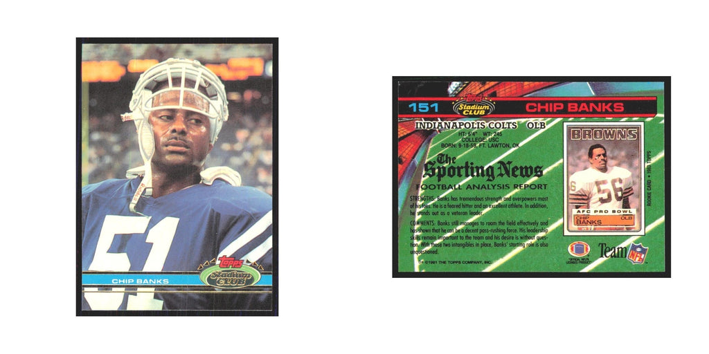 1991 Stadium Club Chip Banks Colts #151