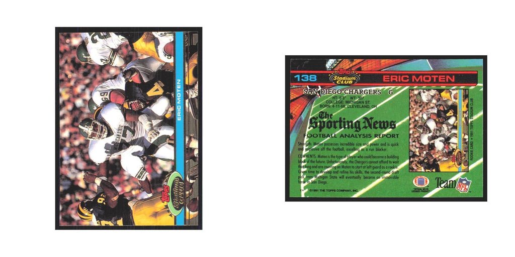 1991 Stadium Club Eric Moten San Diego Chargers #138
