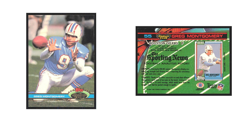 1991 Stadium Club Greg Montgomery Houston Oilers #55