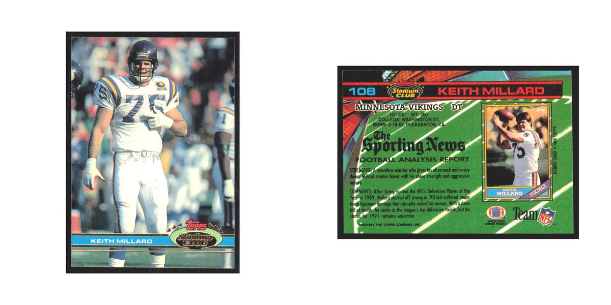 1991 Stadium Club Keith Millard Vikings #108