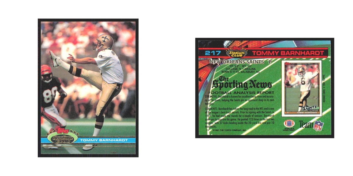 1991 Stadium Club Tommy Barnhardt Saints #217