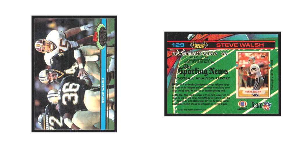 1991 Stadium Club Steve Walsh Saints #129