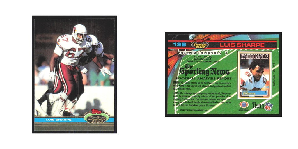 1991 Stadium Club Luis Sharpe Phoenix Cardinals #126