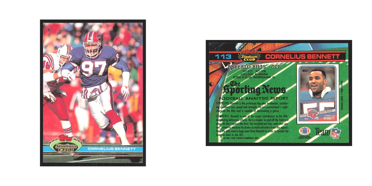 1991 Stadium Club Cornelius Bennett Bills #113