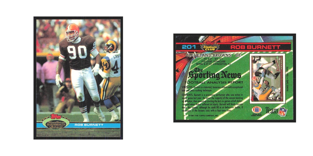 1991 Stadium Club Rob Burnett Browns #201