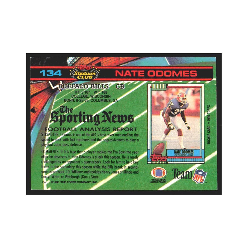 1991 Stadium Club Nate Odomes Bills #134