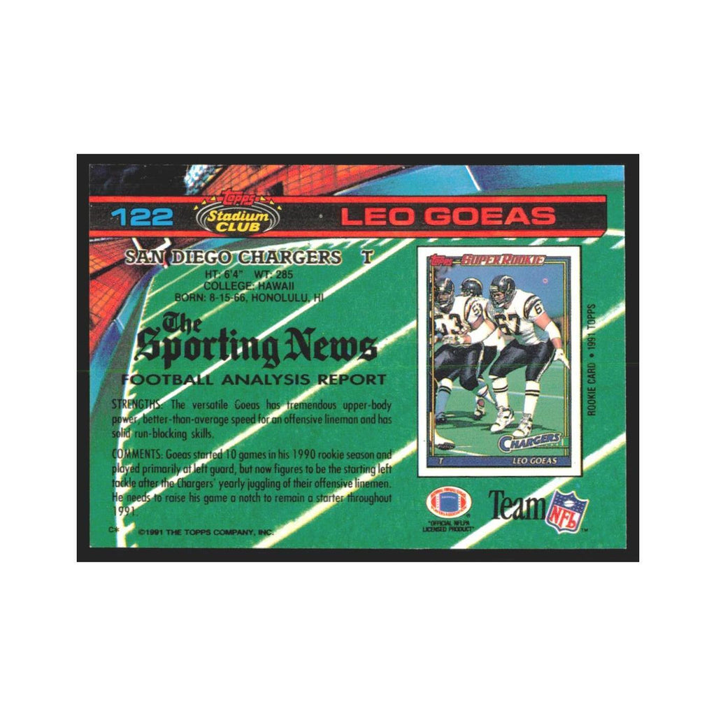 1991 Stadium Club Leo Goeas San Diego Chargers #122