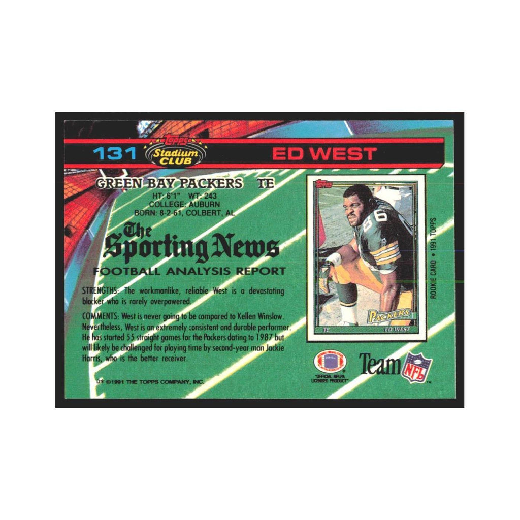 1991 Stadium Club Ed West Packers #131