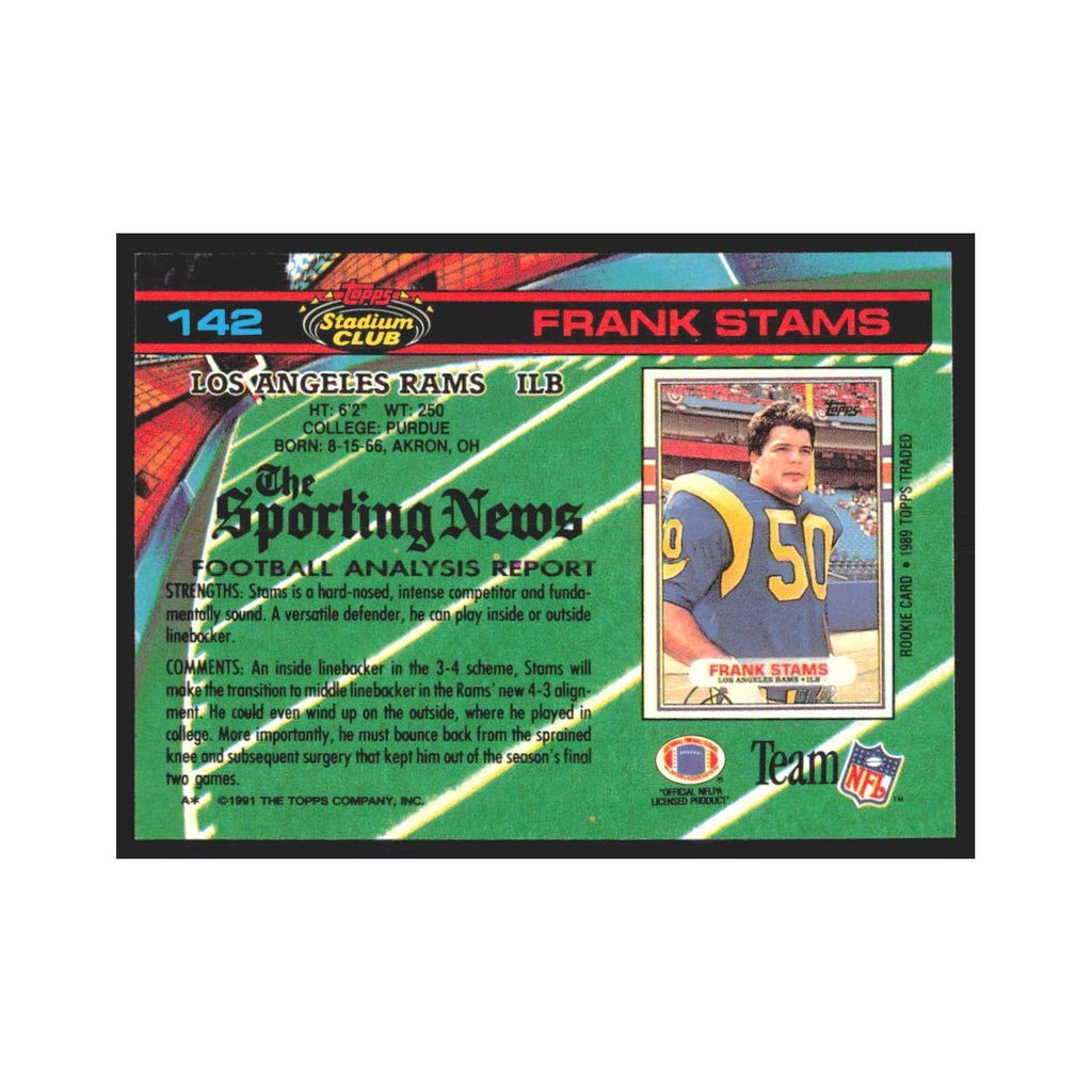 1991 Stadium Club Frank Stams Rams #142