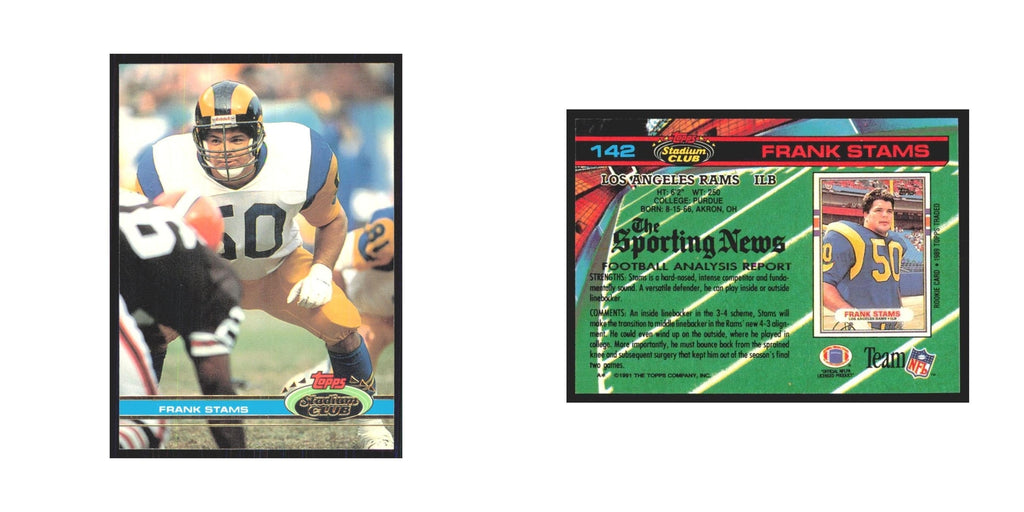 1991 Stadium Club Frank Stams Rams #142