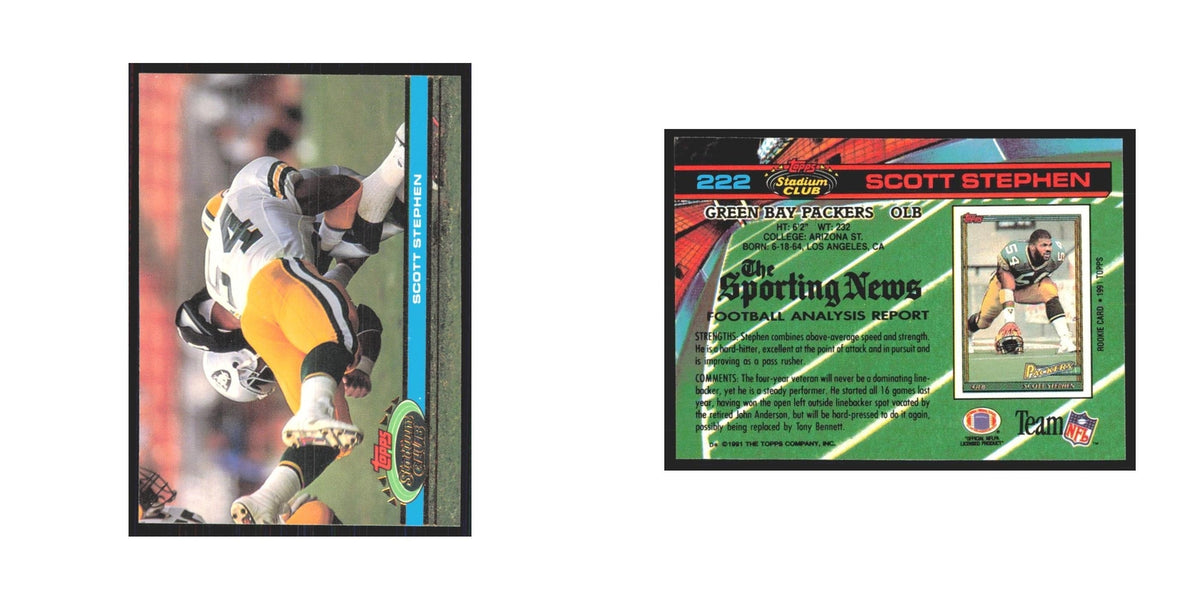 1991 Stadium Club Scott Stephen Packers #222