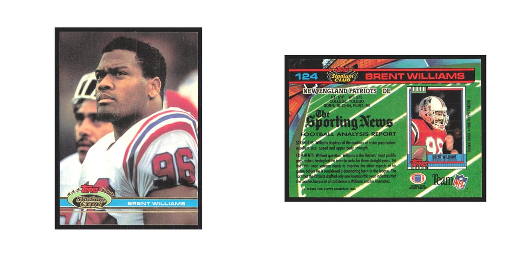 1991 Stadium Club Brent Williams Patriots #124