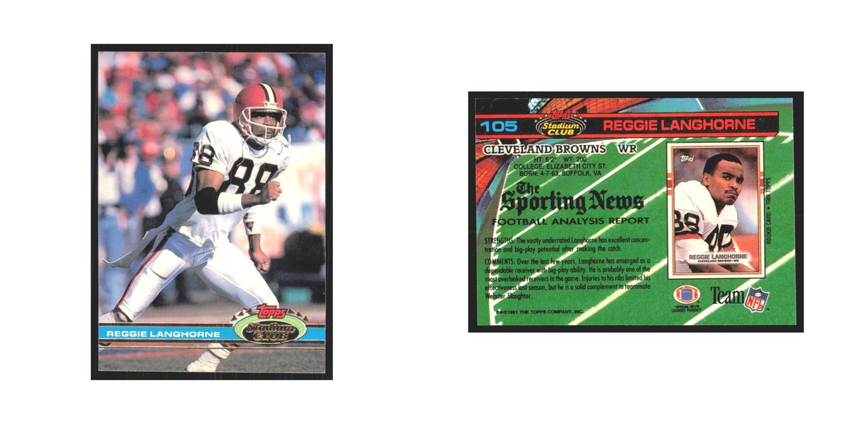 1991 Stadium Club Reggie Langhorne Browns #105