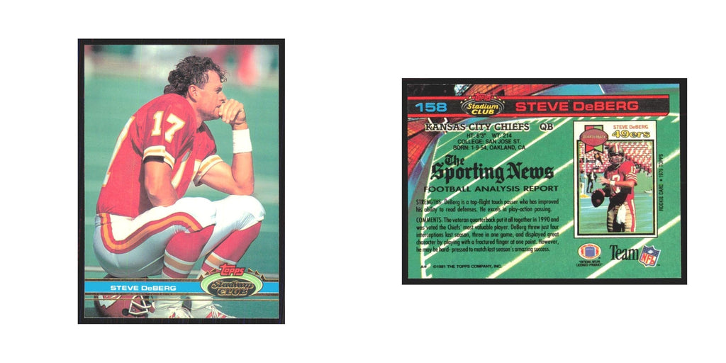 1991 Stadium Club Steve DeBerg Chiefs #158