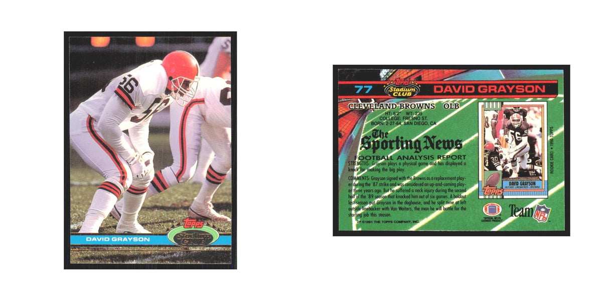 1991 Stadium Club David Grayson Browns #77
