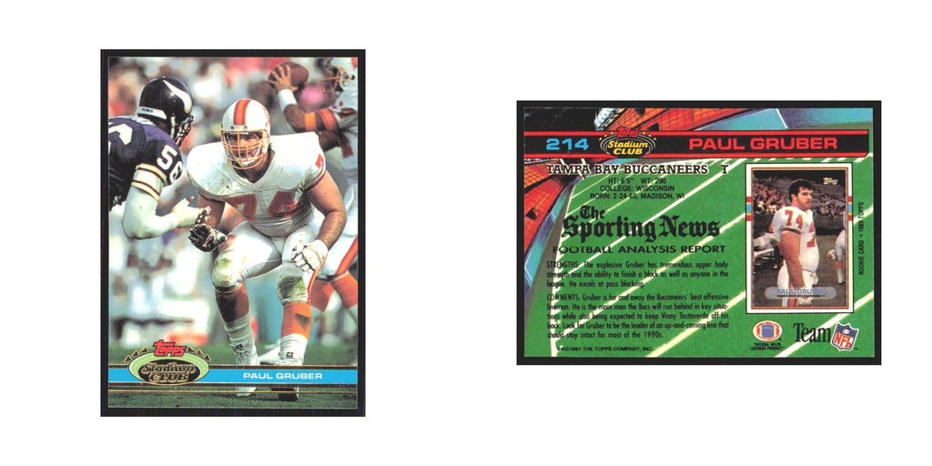1991 Stadium Club Paul Gruber Buccaneers #214