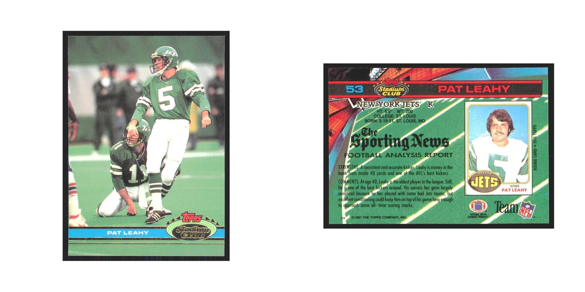 1991 Stadium Club Pat Leahy Jets #53