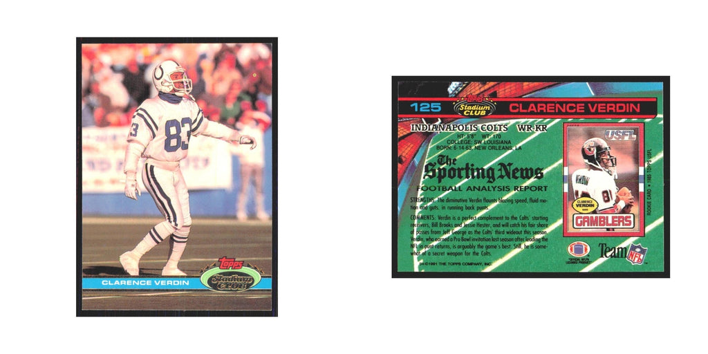 1991 Stadium Club Clarence Verdin Colts #125