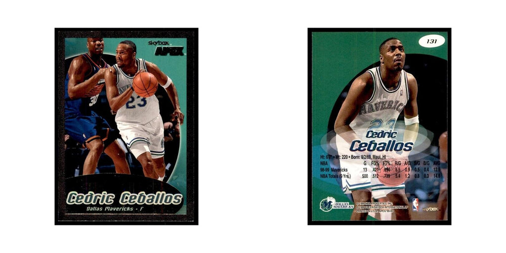 1999 SkyBox Apex Cedric Ceballos Mavericks #131