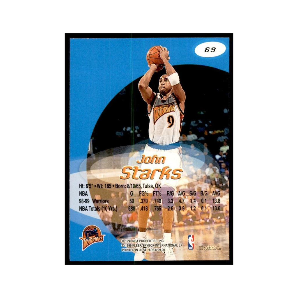 1999 SkyBox Apex John Starks Golden State Warriors #69