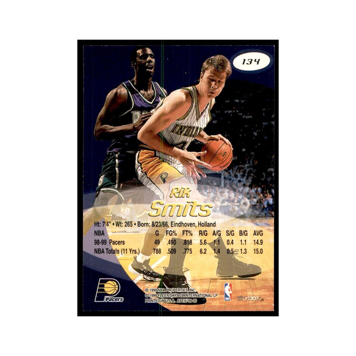 1999 SkyBox Apex Rik Smits Pacers #134