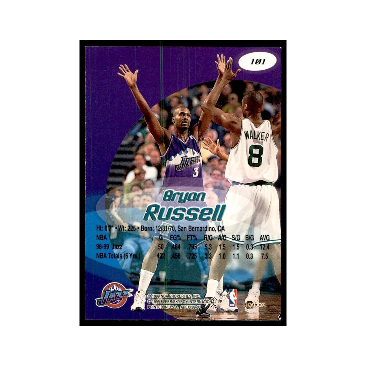 1999 SkyBox Apex Bryon Russell Jazz #101
