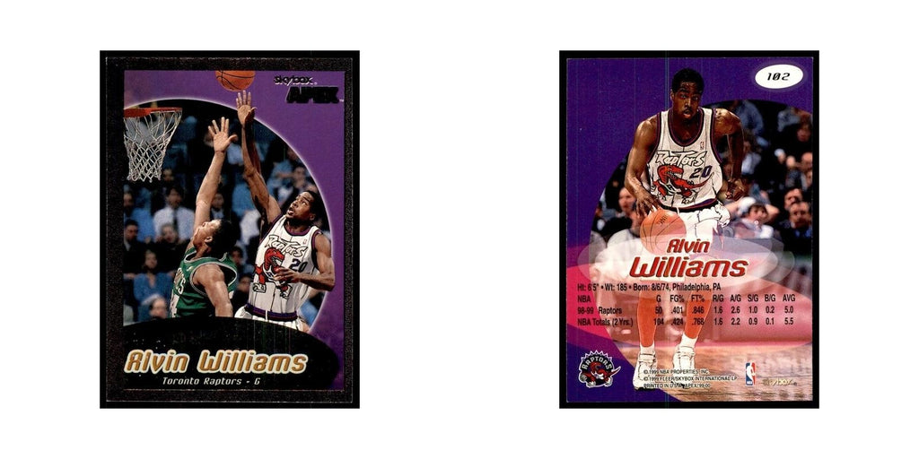 1999 SkyBox Apex Alvin Williams Raptors #102