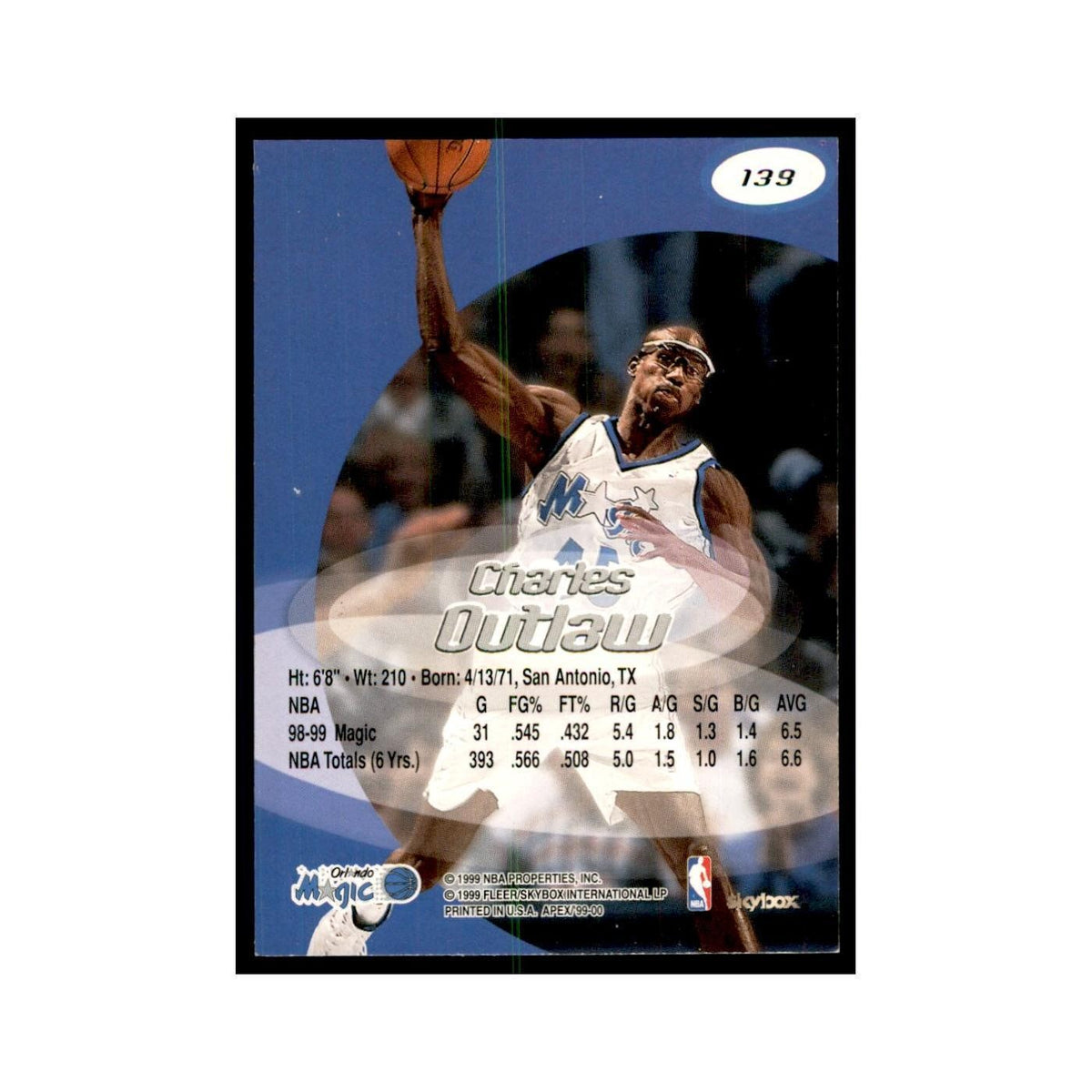 1999 SkyBox Apex Bo Outlaw Magic #139