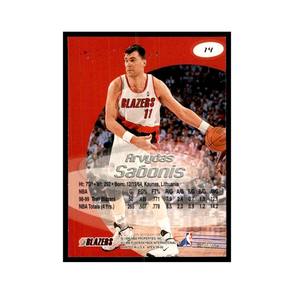 1999 SkyBox Apex Arvydas Sabonis Blazers #14