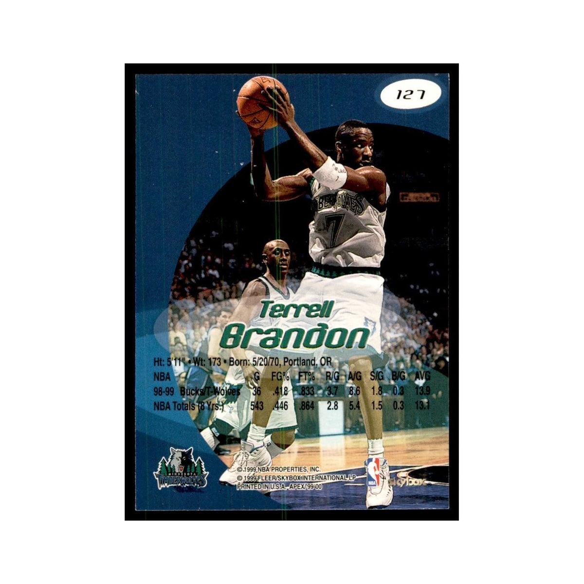 1999 SkyBox Apex Terrell Brandon Timberwolves #127