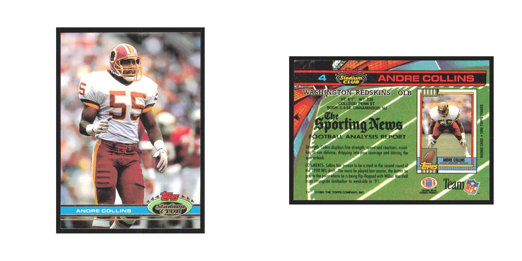 1991 Stadium Club Andre Collins Redskins #4