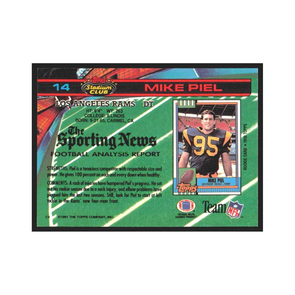 1991 Stadium Club Mike Piel Rams #14