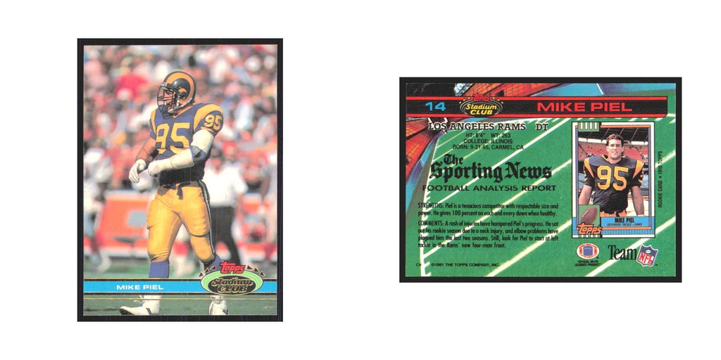 1991 Stadium Club Mike Piel Rams #14