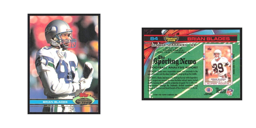 1991 Stadium Club Brian Blades Seahawks #84