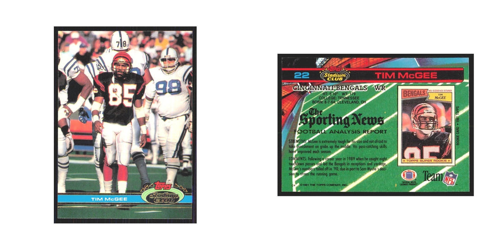 1991 Stadium Club Tim McGee Bengals #22