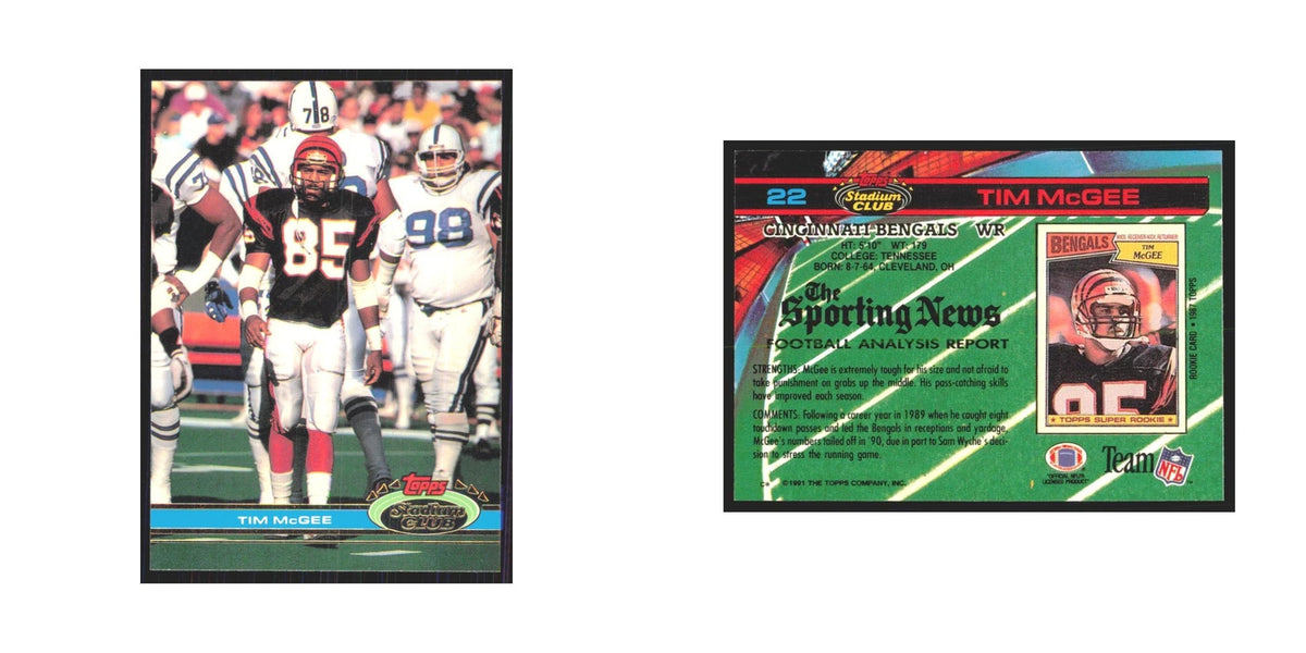 1991 Stadium Club Tim McGee Bengals #22