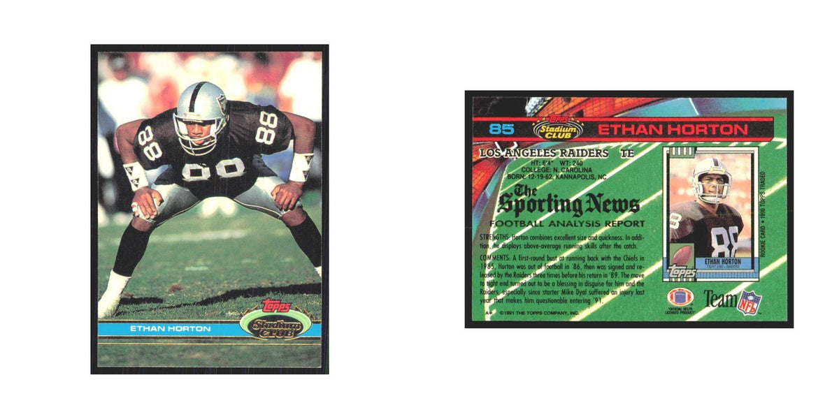 1991 Stadium Club Ethan Horton Los Angeles Raiders #85