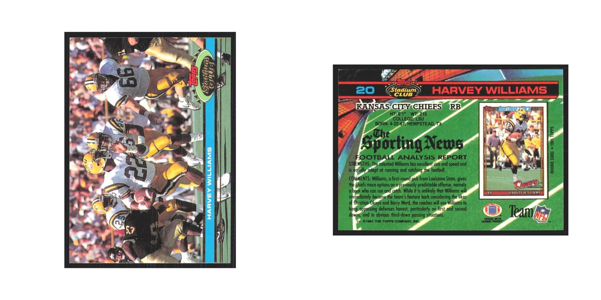1991 Stadium Club Harvey Williams Chiefs #20