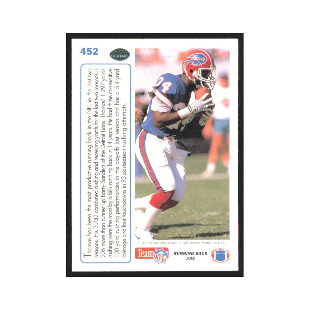 1991 Upper Deck Thurman Thomas Bills #452