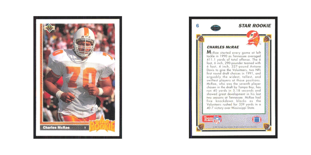 1991 Upper Deck Charles McRae RC Buccaneers #6