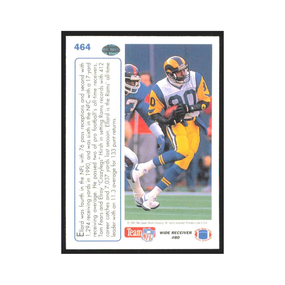 1991 Upper Deck Henry Ellard Rams #464
