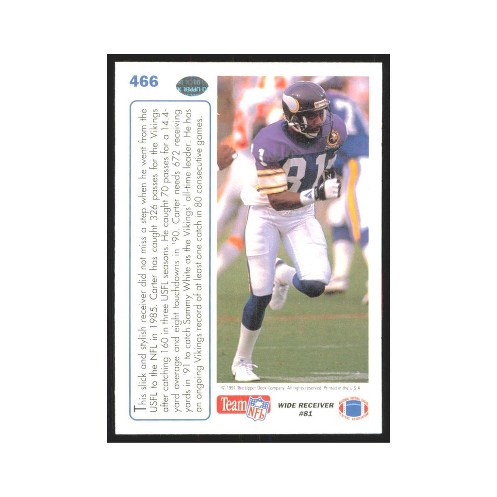 1991 Upper Deck Anthony Carter Vikings #466