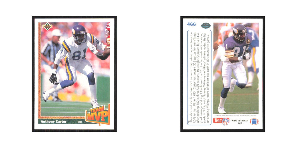 1991 Upper Deck Anthony Carter Vikings #466
