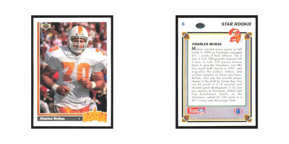 1991 Upper Deck Charles McRae RC Buccaneers #6