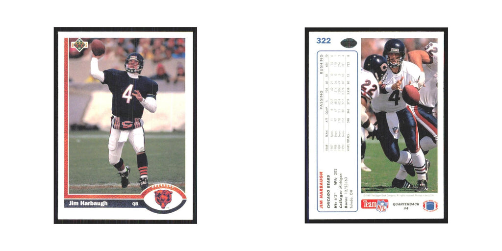 1991 Upper Deck Jim Harbaugh Bears #322