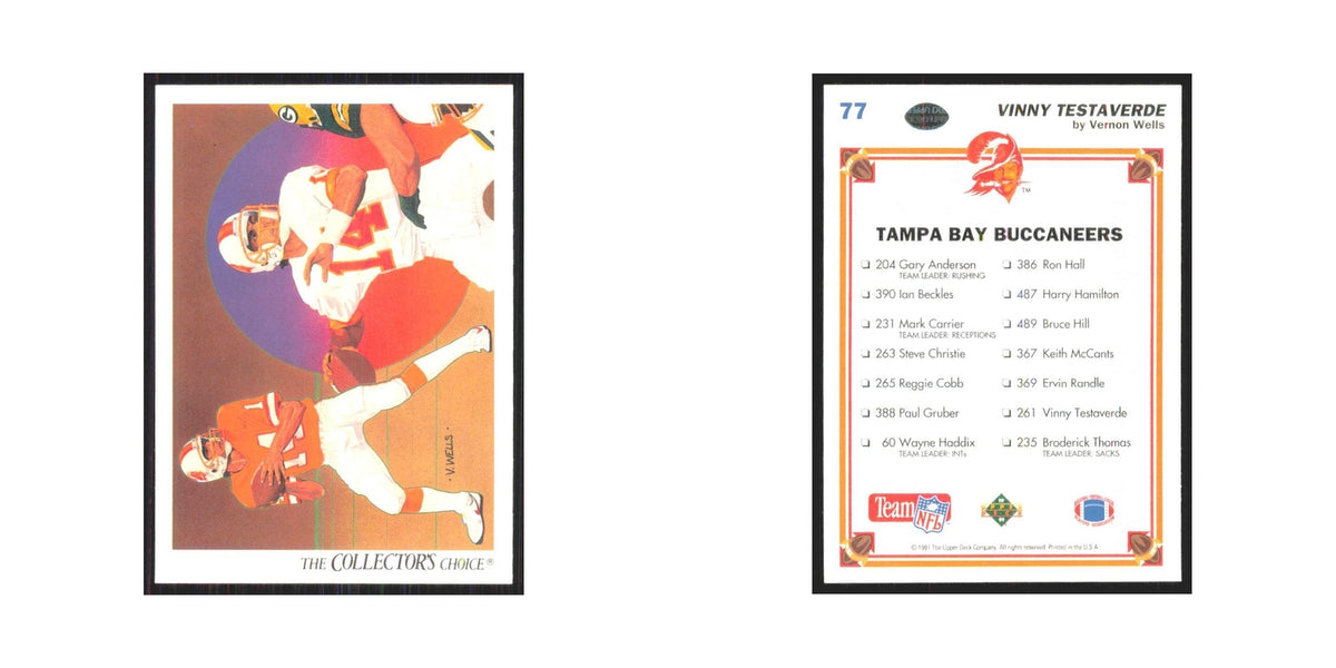 1991 Upper Deck Vinny Testaverde Buccaneers #77